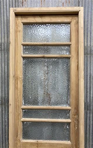 Antique French Single Door(25x83.5) Glass Pane Door with Jamb, Encased Door T22