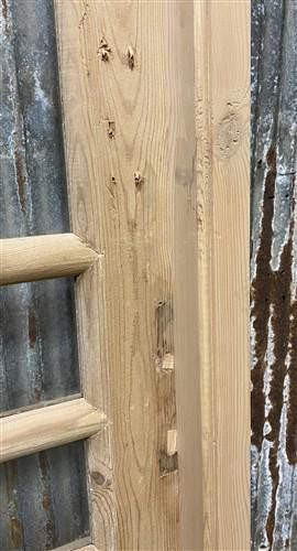 Antique French Single Door (29.5x88) Glass Pane Door with Jamb, Encased Door T24