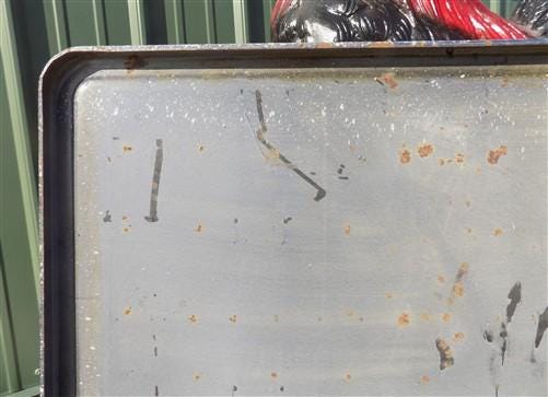 Black & White Porcelain Table Top Panel, Kitchen Cupboard Hoosier Enamel A41