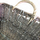 Rectangular Wicker Basket, Vintage German Woven Basket, Storage Organizer C34