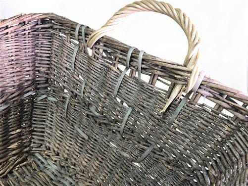 Rectangular Wicker Basket, Vintage German Woven Basket, Storage Organizer C34