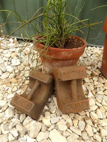 Pair 7 Lb Cast Iron Scale Weights Door Stop Paperweight Advertising Book Ends d