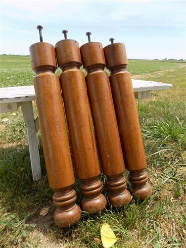 table legs - 4 Wooden Table Legs Harvest Folk Art Architecture Salvage Vintage Furniture r by The Old Grainery (candle sta...