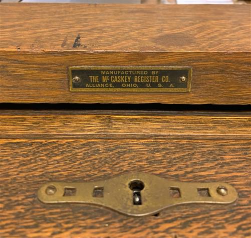 Home & Living > Furniture > Office Furniture > Filing Cabinets - Oak Roll Top Filing Cabinet with Register, Vintage McCask...