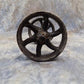 Wheel Parts - 4 Factory Cart Wheels & 2 Axles Cast Iron Vintage Lineberry Industrial Wheel a39 by The Old Grainery (antiqu...