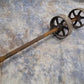 Wheel Parts - 4 Factory Cart Wheels & 2 Axles Cast Iron Vintage Lineberry Industrial Wheel a39 by The Old Grainery (antiqu...