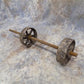 Wheel Parts - 4 Factory Cart Wheels & 2 Axles Cast Iron Vintage Lineberry Industrial Wheel a39 by The Old Grainery (antiqu...