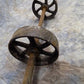 Wheel Parts - 4 Factory Cart Wheels & 2 Axles Cast Iron Vintage Lineberry Industrial Wheel a39 by The Old Grainery (antiqu...
