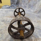 Wheel Parts - 4 Factory Cart Wheels & 2 Axles Cast Iron Vintage Lineberry Industrial Wheel a39 by The Old Grainery (antiqu...