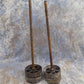 Wheel Parts - 4 Factory Cart Wheels & 2 Axles Cast Iron Vintage Lineberry Industrial Wheel a39 by The Old Grainery (antiqu...