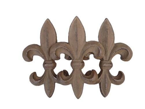 Wall Art - 3 Fleur De Lis Cast Iron Plaques Wall New Orleans Saints Rustic Wall Decor by The Old Grainery (Cast Iron, Fleu...