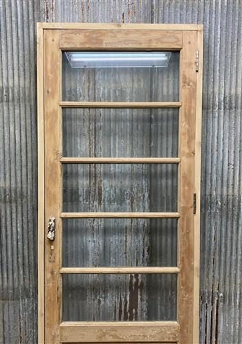 Antique French Single Door (32x84) Glass Pane Door with Jamb, Encased Door T16