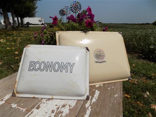 Stove Part - 2 Economy Stove Range Metal Porcelain Panels Vintage Stove Sign Parts Repair by The Old Grainery (Home Decor,...