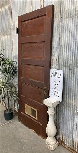 Home & Living > Home Improvement > Doors & Locks > Doors - Vintage American Door (31.75x84) Five Panel Interior Door, Arch...