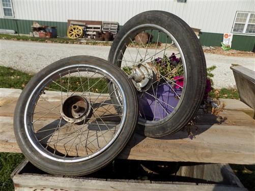 Wheel Parts - 2 Vintage Metal Spoke Baby Buggy Wheels Pedal Car Garden Cart Pumpkin Wagon a30 by The Old Grainery (baby bu...