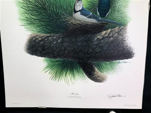Art & Collectibles > Prints > Lithographs - Richard Sloan, Blue Jay, Signed Print, 28x22, Wade Collection, Plate 44 by The...
