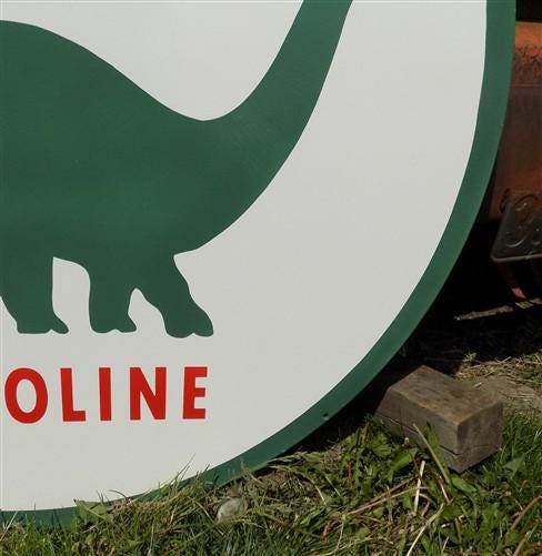 Sinclair Dino Gasoline Sign, Double Sided Metal Porcelain Advertising Sign A