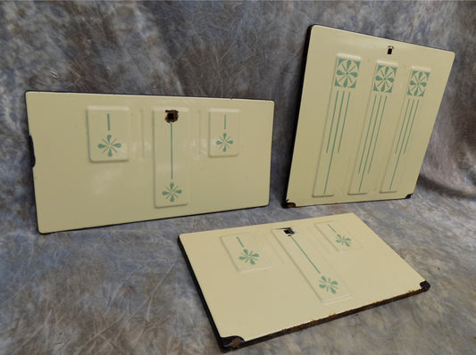 Stove Parts - 3 Stove Panels Magic Chef Quick Meal Decorative Porcelain Metal Parts Vintage by The Old Grainery (decorativ...