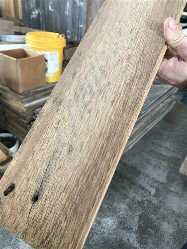 Lumber - Reclaimed Solid Wood Oak Flooring, Skip Planed Barn Wood Floor Unfinished by The Old Grainery (Amish, barn wood,...