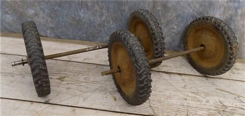 Wheel - 4 Vintage Metal Spoke Baby Buggy Wheels Pedal Car Garden Cart Pumpkin Wagon a36 by The Old Grainery (Arts Supply,...