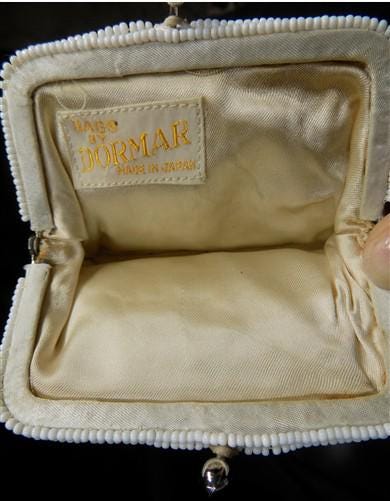 Bags & Purses > Handbags > Clutches & Evening Bags - Ivory White Seed Beaded Satin Bridal Formal Evening Bag Clutch Coin P...