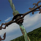 Weathervane Ruby Red Glass Tail Lightning Rod No Ball Arrow Pointer Vintage J