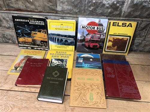 1947-1978 Book Lot, Railroad Trains Buses 40s Seneca Missouri Yearbooks, A