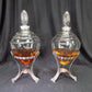 2 Antique Apothecary Show Globes, Art Deco Pharmacy Globes on Metal Stands E