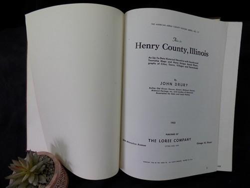 Books, Movies & Music > Books > History Books - 1955 Henry County Illinois Midwest History, Plat Maps, Aerial Homestead Ph...