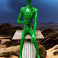 Art & Collectibles > Sculpture > Figurines - Sitting Green Alien Statue, Little Green Place Man, UFO Extra Terrestrial, A...