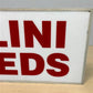 Illini Feeds Sign, Vintage Aluminum Double Sided Sign Livestock Advertising Sign