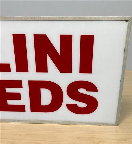 Illini Feeds Sign, Vintage Aluminum Double Sided Sign Livestock Advertising Sign