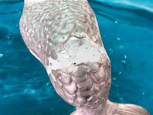 Home & Living > Outdoor & Gardening > Garden Decoration > Outdoor Statues - Mermaid Statue, Bench Sitter, Large Aluminum,...
