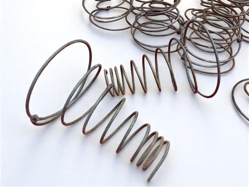 Craft Supplies & Tools > Raw Materials > Metal - 12 Rustic Bed Spring Coils, Tornado Spiral Mattress Coils, French Country...