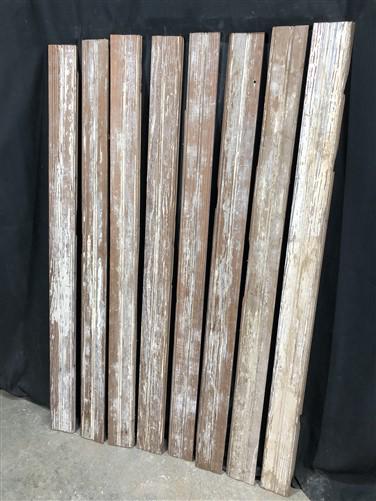 Craft Supplies & Tools > Raw Materials > Wood > Boards & Planks - 8 Reclaimed Wainscoting Bead Board Pieces, Architectural...