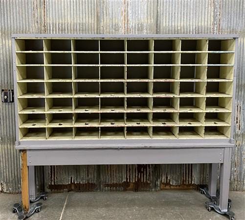 Hardware Store Cabinet, Railroad Post Office Mail Sorter, Bolt Bin, Cubbyhole, B