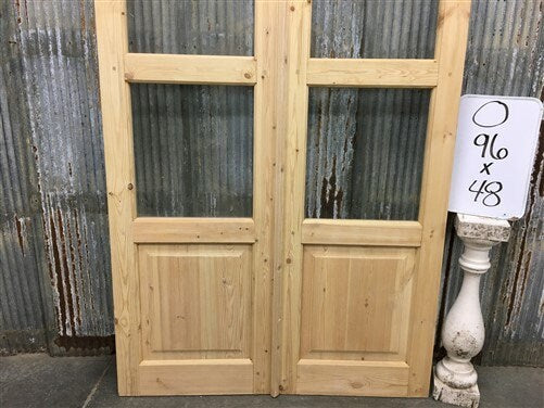 Home & Living > Home Improvement > Doors & Locks > Doors - Arched French Double Doors (48x96) 3 Pane Glass European Styled...