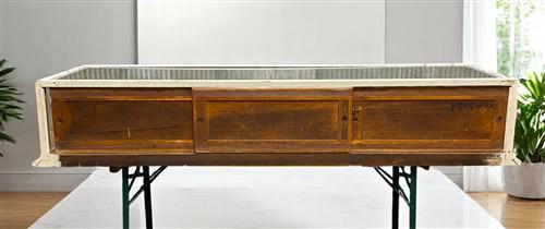 Home & Living > Home Decor > Seasonal Decor - Wood Framed Bevel Glass Case, Vintage Store Countertop Showcase, Collector C...