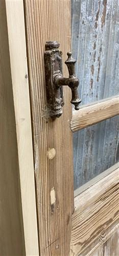 Antique French Single Door(31 x91.5) Glass Pane Door with Jamb, Encased Door T18