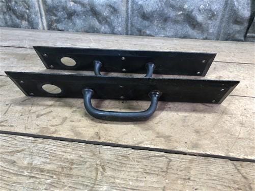 Home & Living > Home Improvement > Hardware - Door Handle Pull Plates, Vintage Black Matte Escutcheon Plate, Mortise Trim...