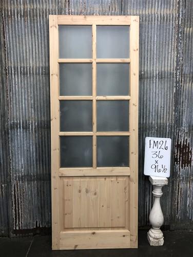 French Single Door (36x96.5) 8 Pane Frosted Glass Door European Styled FM26