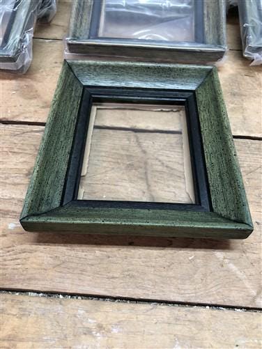Home & Living > Home Decor > Picture Frames & Displays > Picture Frames - 12 Green Wood 4.5x3.5 Picture Photo Frames with...
