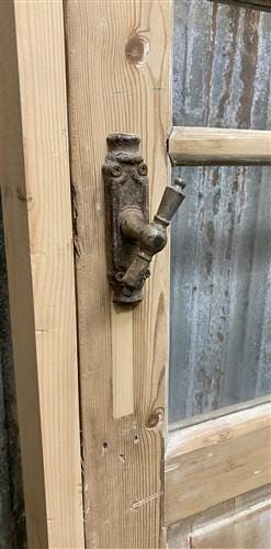 Antique French Single Door (32.5x92) Glass Pane Door with Jamb, Encased Door T46