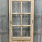 Antique French Single Door (27.5x83) Glass Pane Door with Jamb, Encased Door T14