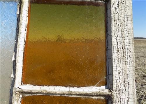 Antique Stained Glass, Rectangular Church Window, Architectural Art Glass, A2