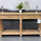 60" Sofa Table with Drawers, Coffee Table, Entryway Console Table Natural Wood A