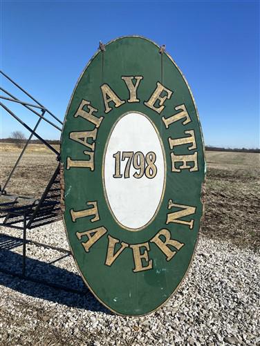 Art & Collectibles > Collectibles > Advertisements - Lafayette 1798 Tavern Sign, Vintage Wood Advertising Sign, Tavern, Di...