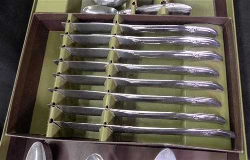 Home & Living > Kitchen & Dining > Dining & Serving > Flatware & Silverware - Rogers & Bro, Stainless Silverware, Set 61 P...
