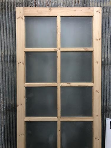 French Single Door (36x96.5) 8 Pane Frosted Glass Door European Styled FM26