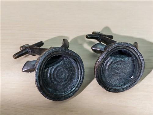 Home & Living > Home Decor > Home Accents > Bookends - Nautical Ship Anchor Rope Bronze Bookends, Vintage Library, Brass D...